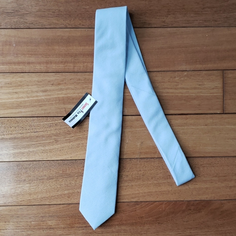 NWT Skinny Tie Madness powder blue cotton plush